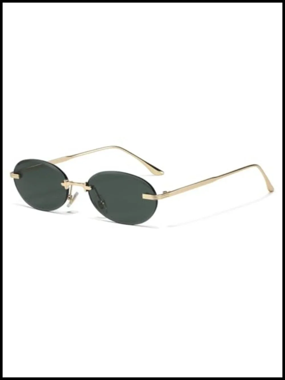 Vintage Oval Metal Sunglasses UV400 Protection Rimless
